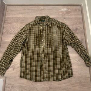 Club Room Vintage Men’s Green Plaid Flannel Shirt, Size XL